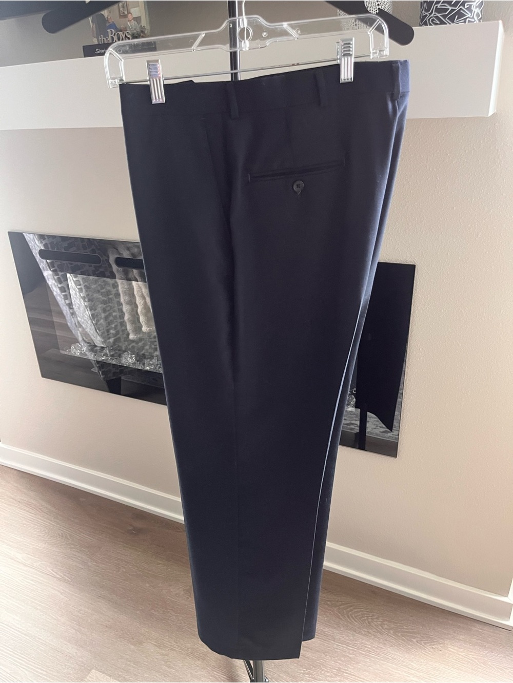 Men’s Vintage Haggar NavyMade in USA Wool Blend Dress Pants 36x30 Navy EUC